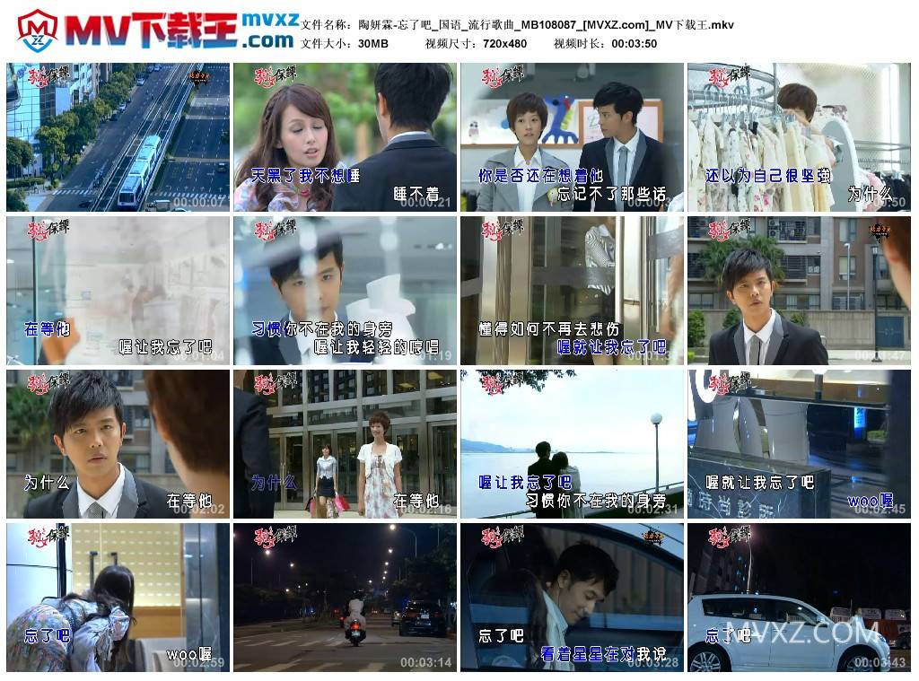 陶妍霖-忘了吧_国语_流行歌曲_MB108087